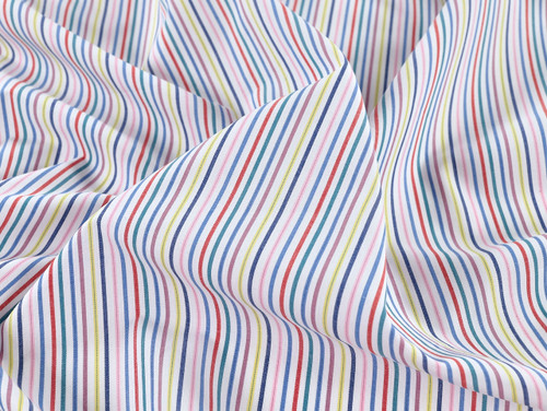 Dressmaking Fabric | Macros Stripe Cotton Poplin - White | Fabric Godmother