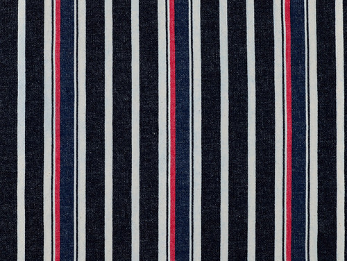 Dressmaking Fabric | Abner Stripe 8oz Denim - Indigo | Fabric Godmother