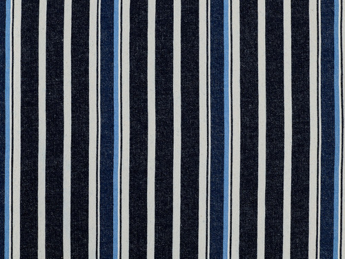 Dressmaking Fabric | Abner Stripe 8oz Denim - Indigo & Blue | Fabric Godmother