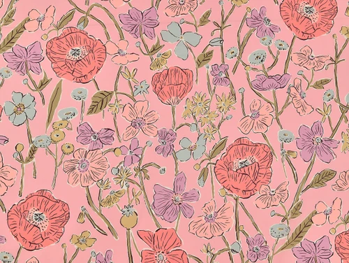 Dressmaking Fabric | Liberty Fabrics Tana Lawn® Louie's Meadow - Pink | Fabric Godmother 