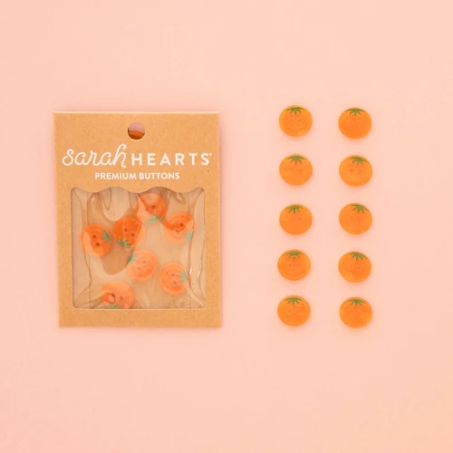 Haby | 'Orange Heirloom Tomato' 16mm Buttons | Fabric Godmother