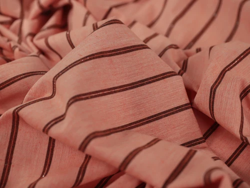 Dressmaking Fabric | Link Stripe Handloom Cotton - Pink | Fabric Godmother 