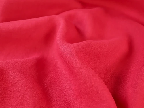 Dressmaking Fabric | European Tumbled Linen - Tomato | Fabric Godmother