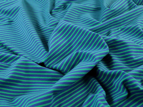 Dressmaking Fabric | Raphael Stripe Cotton Jersey - Cobalt & Emerald | Fabric Godmother