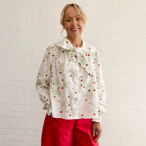Sewing Kits | The Bramble Kit - Strawberry Patch Embroidered Cotton  | Fabric Godmother