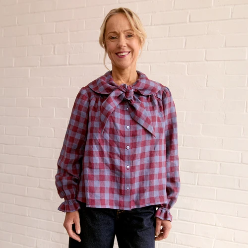 Sewing Kits |  The Bramble Kit - Leon Gingham Tumbled Linen  | Fabric Godmother