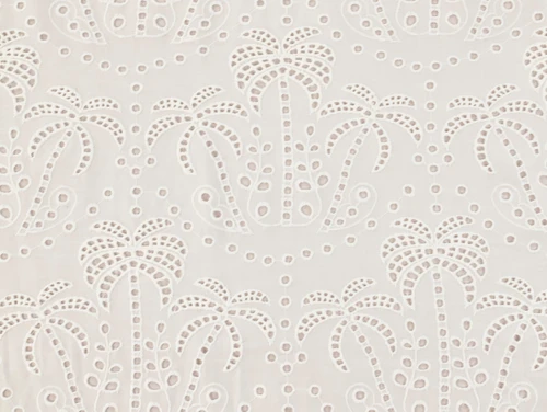 Dressmaking Fabric | Palm Tree Cotton Broderie Anglaise - White | Fabric Godmother 
