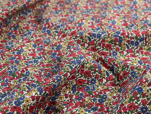 Dressmaking Fabric  | Liberty Fabrics Tana Lawn® Poppy & Daisy - Red | Fabric Godmother 