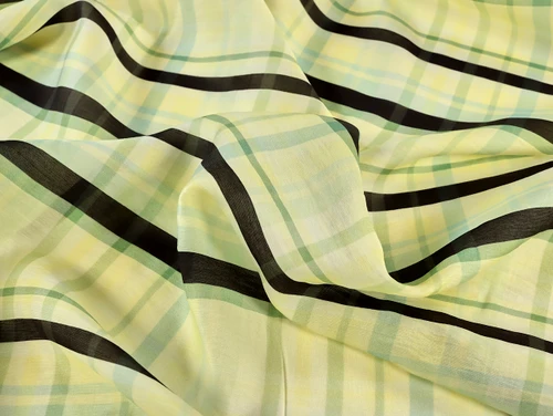 Dressmaking Fabric | Daniella Check Tencel Voile - Green| Fabric Godmother