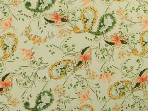 (1.40) Paisley Lily Viscose Lawn - Ivory