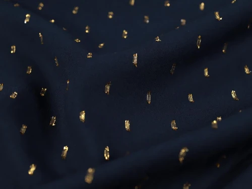 Dressmaking Fabric | Aria Lurex Dobby Viscose Lawn - Navy | Fabric Godmother 