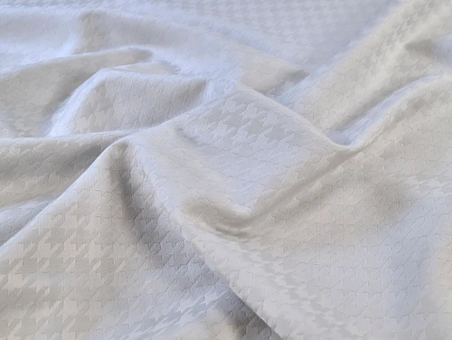Dressmaking Fabric | Ernest Houndstooth Cotton Jacquard - Grey | Fabric Godmother 