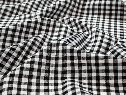 Dressmaking Fabric | Willis Cotton Mix Gingham - Black & White | Fabric Godmother 