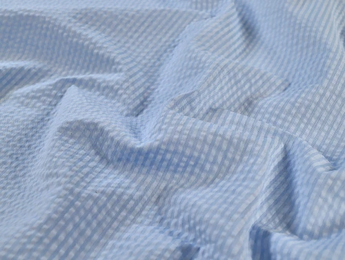 Dressmaking Fabric | Eudora Cotton Seersucker - Blue | Fabric Godmother