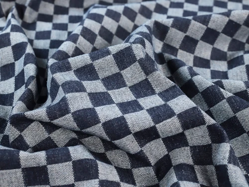 Dressmaking Fabric | Kade Check 9oz Denim - Indigo | Fabric Godmother 