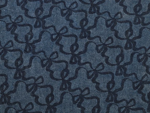 Dressmaking Fabric | Bow Laser Denim - Indigo | Fabric Godmother