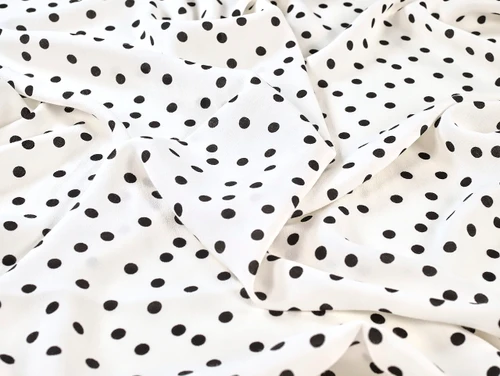 Dressmaking Fabric | Vivian Spot Viscose Crepe - Ivory | Fabric Godmother