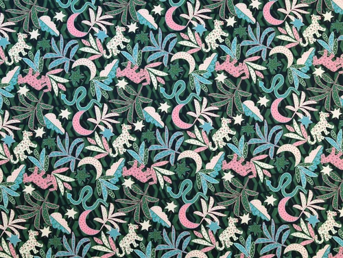 Dressmaking Fabric | Leo's Jungle Swimwear Jersey - Green | Fabric Godmother 