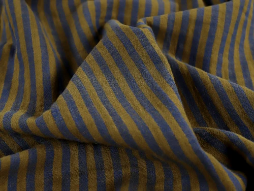 Dressmaking Fabric | Albert Stripe Double Gauze Cotton - Moss | Fabric Godmother
