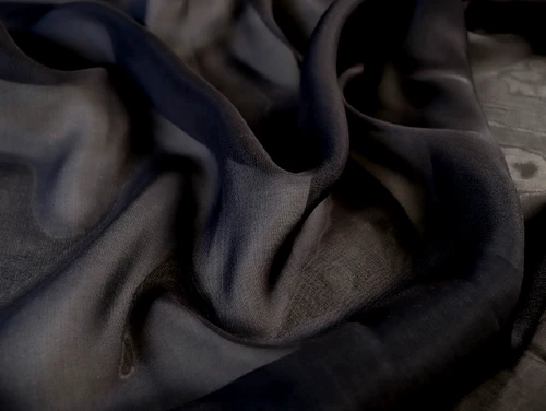 Dressmaking Fabric | Caliste Silk Chiffon - Charcoal | Fabric Godmother