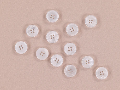 Haberdashery | Pearlescent Rimmed Buttons - 18mm - White | Fabric Godmother