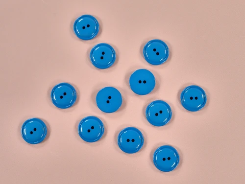 Haberdashery | Domed Button - 21mm - Blue | Fabric Godmother