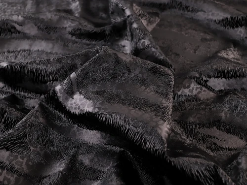 Dressmaking Fabric | Thyra Animal Print Stretch Velvet - Black| Fabric Godmother 