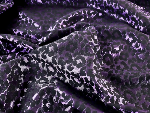 Dressmaking Fabric | Vera Animal Print Metallic Brocade - Purple | Fabric Godmother 
