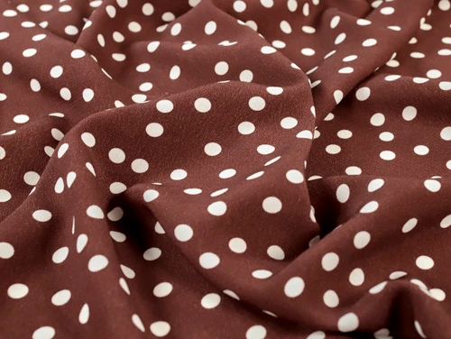 Dressmaking Fabric | Vivian Spot Viscose Crepe - Mocha | Fabric Godmother