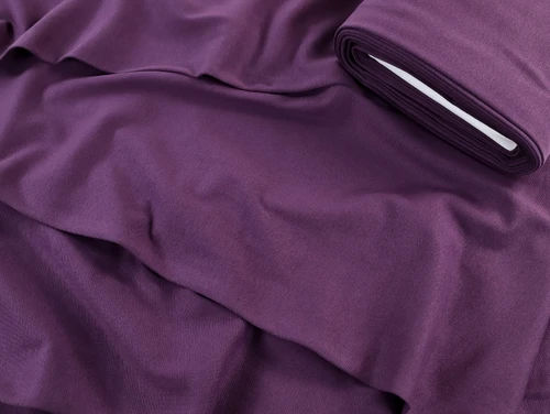 Dressmaking Fabric |  Organic Cotton Ribbing - Purple | Fabric Godmother