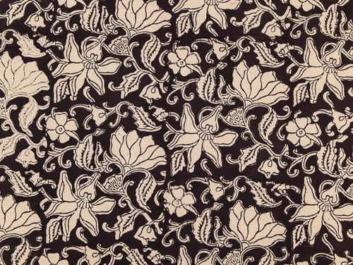 Dressmaking Fabric | Naina Floral  Cotton Block Print - Black | Fabric Godmother 
