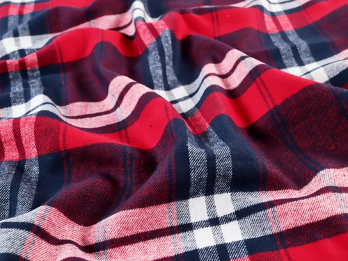 Dressmaking Fabric | Blair Tartan Brushed Cotton - Red & Navy | Fabric Godmother 