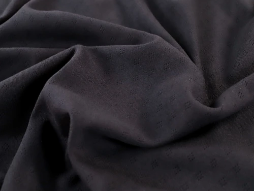 Dressmaking Fabric | Pointelle Cotton Jersey - Black | Fabric Godmother