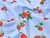 Dressmaking Fabric | Strawberry Fayre Viscose & Linen - Blue | Fabric Godmother