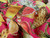 Dressmaking Fabric | Tropical Fruits Silk Seersucker - Pink | Fabric Godmother 