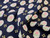 Dressmaking Fabric | Bijou Flower Stretch Denim - Navy | Fabric Godmother 