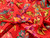 Dressmaking Fabric  | Leya Floral Viscose Sateen - Red | Fabric Godmother 