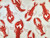 Dressmaking Fabric | Lobster 100% Linen - Ivory & Red | Fabric Godmother