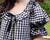 Dressmaking Fabric | Ciara Gingham Embroidered Border Cotton - Black| Fabric Godmother 