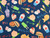 Dressmaking Fabric | Bubble Tea Cotton Lawn - Navy | Fabric Godmother