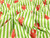 Dressmaking Fabric | Indria Lobster Stripe Hand Block Print -  Green | Fabric Godmother 