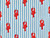 Dressmaking Fabric | Indria Lobster Stripe Hand Block Print - Light Blue | Fabric Godmother 