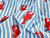 Dressmaking Fabric | Indria Lobster Stripe Hand Block Print - Light Blue | Fabric Godmother 