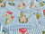 Dressmaking Fabric | Ana Floral Stripe Hand Block Print - Blue | Fabric Godmother 