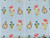 Dressmaking Fabric | Ana Floral Stripe Hand Block Print - Blue | Fabric Godmother 