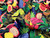 Dressmaking Fabric | Fruit Salad Viscose & Linen - Midnight | Fabric Godmother