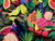Dressmaking Fabric | Fruit Salad Viscose & Linen - Midnight | Fabric Godmother