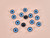 Haberdashery | Blue Circle Button - 16mm - Black | Fabric Godmother