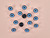 Haberdashery | Blue Circle Button - 16mm - Black | Fabric Godmother