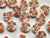 Haberdashery | Orange Flower Buttons - 12mm - White | Fabric Godmother 